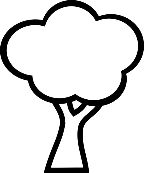 Simple black-and-white line drawing of a tree